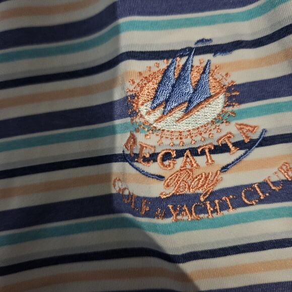 Peter Millar Summer Comfort Golf Polo Shirt Men's XXL Striped Regatta Golf Club - Picture 2 of 8
